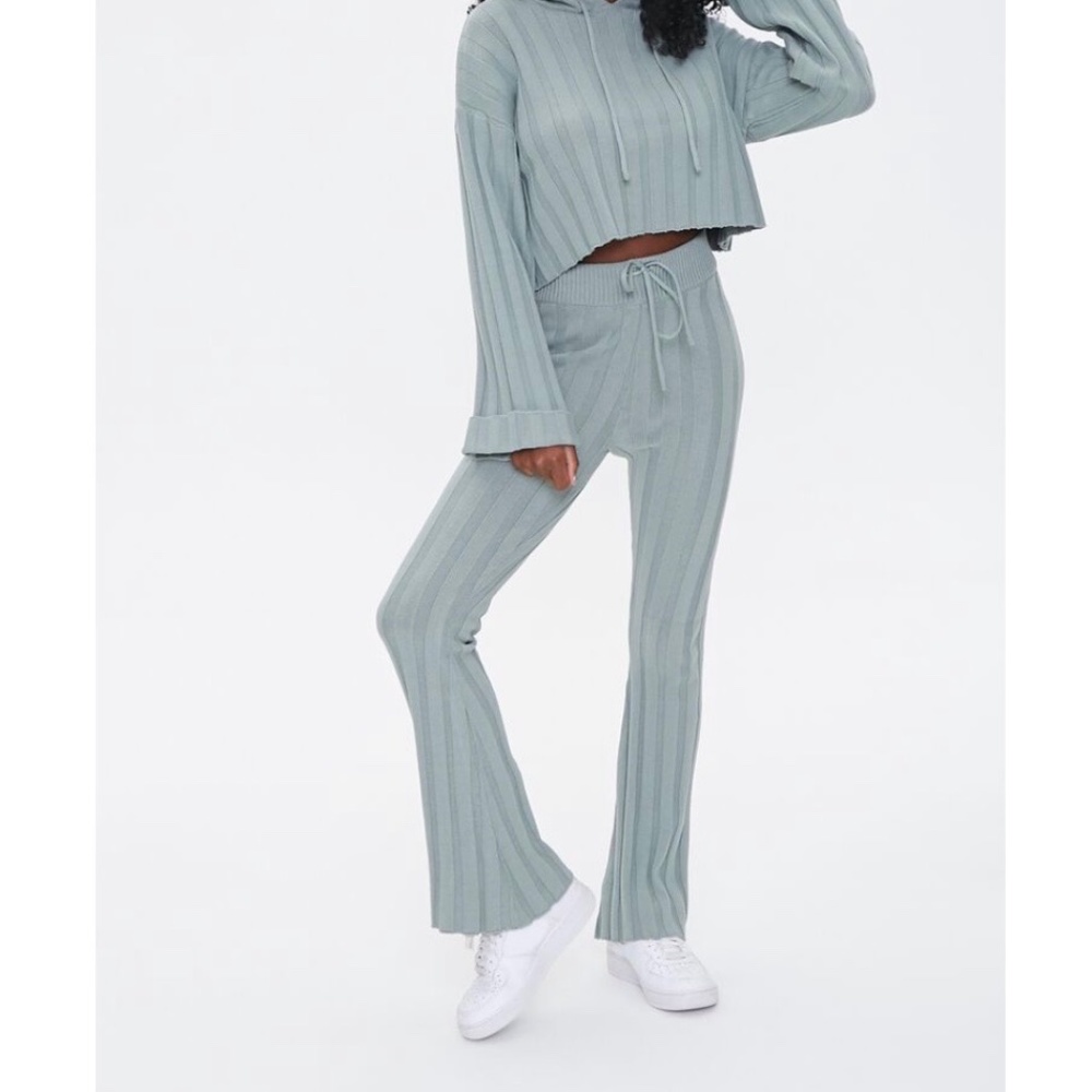 Ribbed Knit Flare Pants